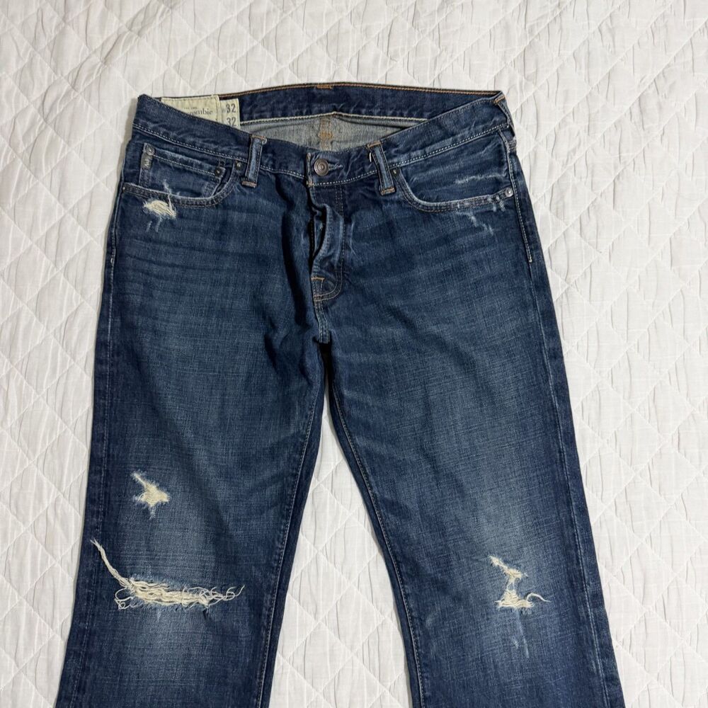 VTG Abercrombie & Fitch Kilburn Jeans 32x32 Blue Denim Low Rise Boot Button Fly